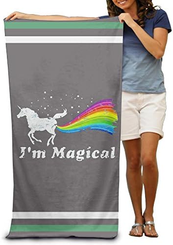 Wolopo I'm Magical Unicorn in Rainbow Bath Towels Beach Towels Pool Towels Adults Soft Absorbent