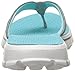 Skechers Women's Go Walk 3 Pizzaz Flip Flop, Gray/Aqua, 8 M US