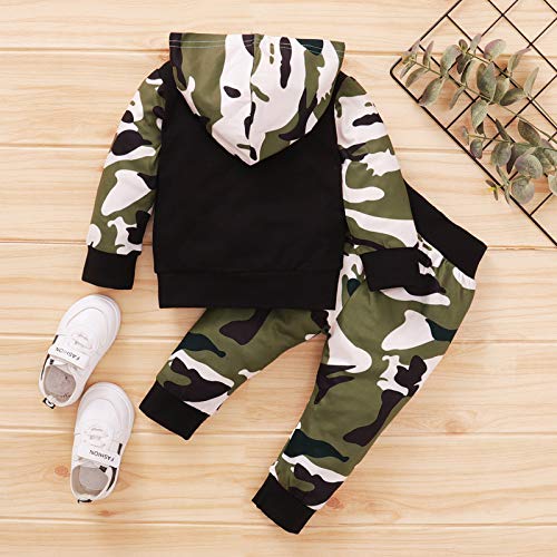 Xmiral Baby jongens lange mouwen brief hoodie + broek camouflage outfits - Image 3