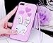 iPhone 7 Plus Case Cute, Sunroyal Soft Transparent TPU 3D Adorable Cartoon Rabbit (Bunny) Stand Bling Diamond Silicone Ear Scratch Resistant Ultra Thin Case with Hairball Pompon Wrist Strap - Purple