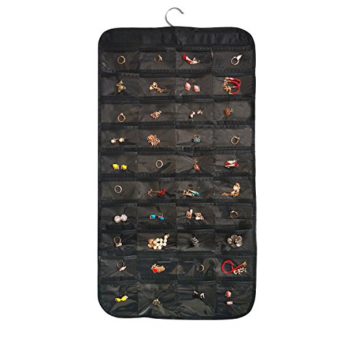 ComboCube Black 80 Pockets Hanging Jewelry Organizer(Hanger Included) - Thumbnail 2