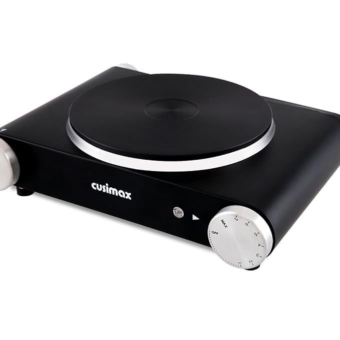 Amazon.com: cusimax 1500 W Eléctrico Hot Plate, Negro Single ...