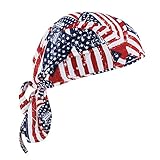 Ergodyne Chill-Its 6615 Absorptive Moisture-Wicking Dew Rag, Stars and Stripes