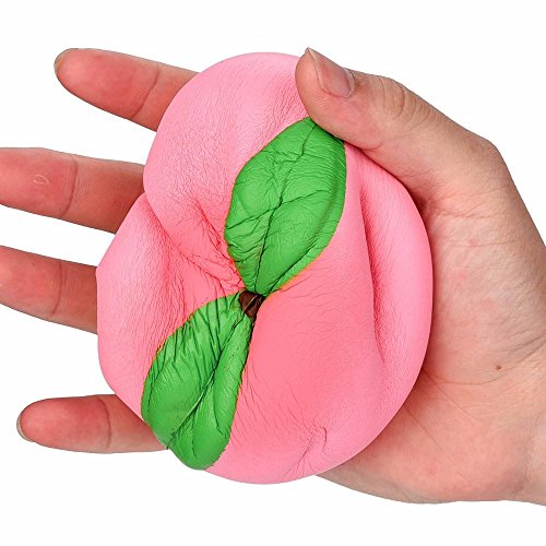 Balakie Squishy Star Peaches Squeeze Pressure Toys, 11CM Galaxy Honey Peach Cream Scented Slow Rising Squeeze Strap Kids Toy (One Size, Pink)