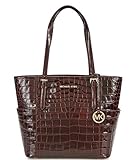 MICHAEL Michael Kors Jet Set Crocodile-Embossed Large Tote (Chestnut)