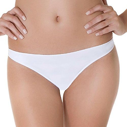 White Brazilian Cut Style Panties. Women's Cheeky Hipster Underwear Brief Tanga (Medium)