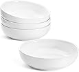LE TAUCI 45 Ounce Pasta Bowls, Large Salad Bowls and Serving Bowls Set, White Soup Bowl，Ceramic Pasta Plates Set Microwave Dishwasher Safe - Set of 4, White