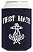 Funny Sailing Captain and First Mate Hat Embroidered Cap and Funny Beer Coolies Can Coolers Gift Set Bundle Navy