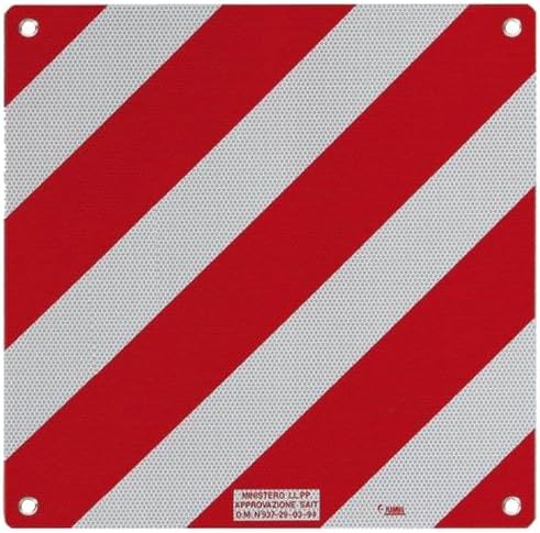 Fiamma Carry-Bike Aluminium Rear Signal Board, Red, 50cm x 50cm x 0.3cm