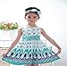 Morecome Kids Bow Belt Sleeveless Peacock Dress Girls Party Dress (3-4Years, Blue)