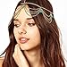 Jstyle 6Pcs Gold Head Chain Jewelry for Women Girls Bridal Bohemian Halloween Party Cosplay Headband Hair Headpiece
