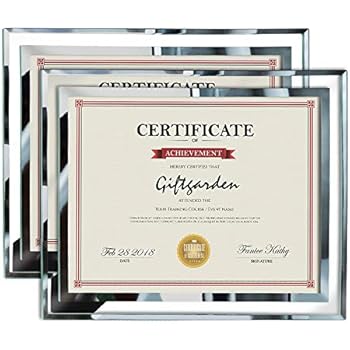 Giftgarden 8.5x11 Picture Certificate Document Frames Glass Photo Frame Set for Tabletop Display, Pack of 2