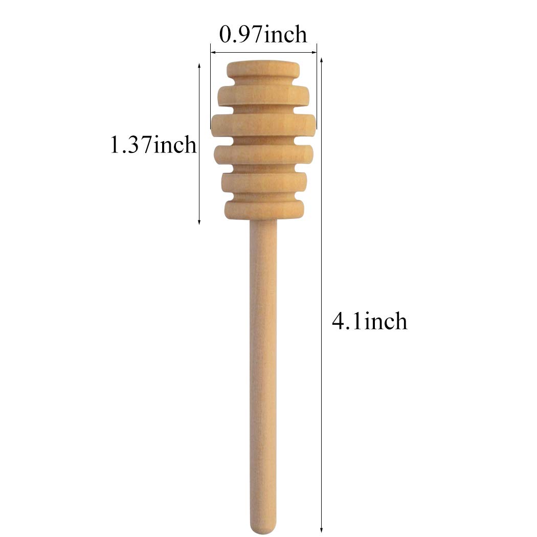 4 Inch Wood Honey Dipper Sticks, SUMERSHA 30pack for Honey Jar Dispense