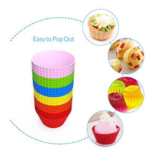 EXVI Non-Stick Silicone Bakeware Baking Muffin Cups Cupcake Liner Sets for Muffin Snacks Ice Cream Chocolate Dessert Molds