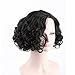 ATOZWIG Black Women Wig Fashion style Black Curly Synthetic Wig Pure color Short Curly Wigs Shoulder Length Short Hair Wig