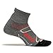 Feetures! Men's Elite Merino+ Cushion Quarter, Gray + Lava, medium