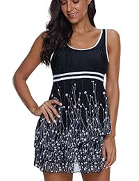 Trajes de baño atléticos para dama talla grande traje de baño de dos piezas largo Torso Tankini Top Set Boyshorts