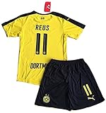 Borussia Dortmund 2016-2017 Reus #11 Kids/Youths Home Soccer Jersey & Shorts Set (11-13 years)
