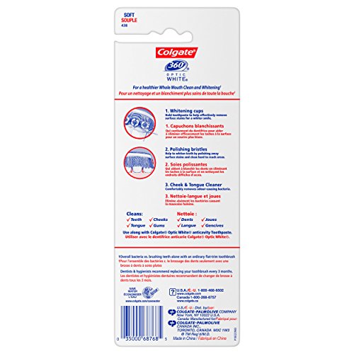 Colgate 360 Optic White Whitening Toothbrush, Soft - 4 Count - //medicalbooks.filipinodoctors.org