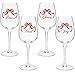 4 Elegant Christmas Wine Glasses Set for Holiday Dinnerware Glassware Drinkware 15 oz. includes Red Bow Noel Peace Joy Cheers by Gift Boutique