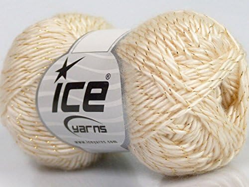 Lot of 8 Skeins Ice Yarns YARNS Sale Metallic Gold Cream