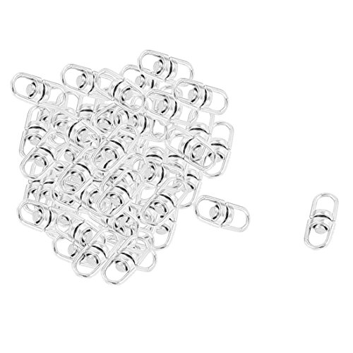 Double End Swivel Round Eye Ring Connector Chain Silver Tone 57pcs