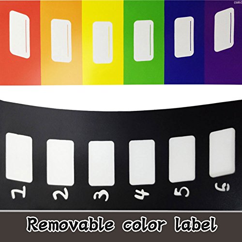 6 Pocket Plastic File Folders - Heavy Duty Black Shell and 6 Rainbow ,Letter Size - 12.2 x 9.84 x 0.6, Multicolor - Thumbnail 5