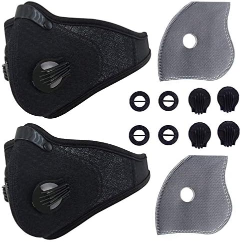 Activated Carbon Dustproof/Dust Mask - Filter Cotton Sheet and Valves for Exhaust Gas, Pollen Allergy, PM2.5, Running, Cycling, Outdoor Activities