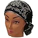 SSK® Beautiful Metallic Turban-style Head Wrap (Crystal Pinwheel Flower, Silver Trim)