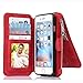 iPhone 6S Case, iPhone 6 Case, CaseUp 12 Card Slot Series - [Zipper Cash Storage] Premium Flip PU Leather Wallet Case Cover With Detachable Magnetic Hard Case For iPhone 6S/6 (4.7 Inch), Red