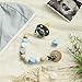 O'MySummer Modern Pacifier Clip for Baby｜Natural Beech Wood & 100% BPA Free Silicone Beads｜Universal fits Bibs, Nuk, Tommee Tippee and Avent｜Binky Holder for Infant Newborn Girls Boys(Royal Blue)