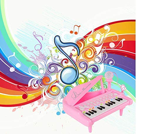 image for Lightahead 1505B Mini Musical Grand Piano Keyboard for Kids 24 Keys Mu