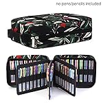 202 Colored Pencils Pencil Case / 136 color gel pens Pen Bag / Marker organizer - Universal Artist use Supply School Zippered Large Capacity slot Super Big Professional Storage qianshan leaf