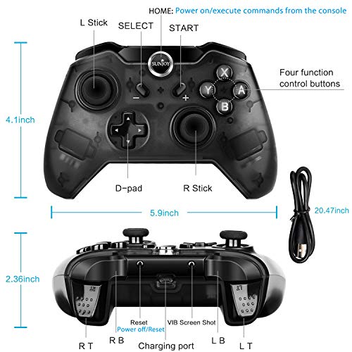 image for Sunjoyco Wireless Remote Controller Compatible with Nintendo Switch, W