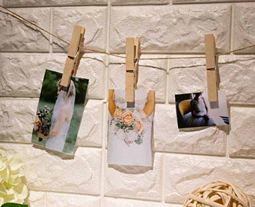 Wooden Large Clothespins - 200-Pack Jumbo Unfinished Wooden Clips, Big Clothes Pins for Laundry, Shirts, Sheets, Pants, Home Office Decoration, DIY Art Craft, Natural Wood, 4 x 0.5 x 0.6 Inches