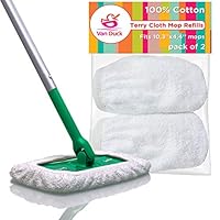 VanDuck Reusable 100% Cotton Mop Pads Compatible Swiffer Sweeper 2-Pack