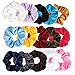 Ondder 15 Pack Velvet Scrunchies Hair Bobble Elastics Hair Scrunchy Hair Bands Headbands Women Scrunchies Bobbles Hair Ties, 15 Colors