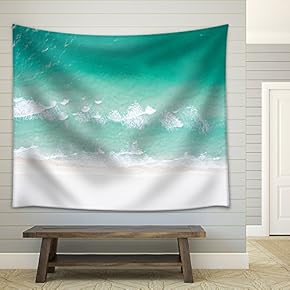 Crystal Clear Sea Waves - Fabric Wall Tapestry Home Decor - 51x60 inches