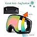 Odoland General OTG Ski Goggles for Adult, Double Anti-Fog Lenses with UV400 Protection, S2 Goggles for Snowboarding Skating Sledding, Black