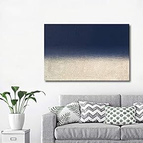 Canvas Wall Art - Color Composition Artwork with Dark Blue and Grey - Gallery Wrap Modern Home Art | Ready to Hang - 12x18 inches