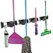 Fixget Broom Mop Holder Organizer Garage Storage Hooks Multifunctional Wall Mounted Organizer Gardening Shed Tool Rack with 4 Position 5 Hooks