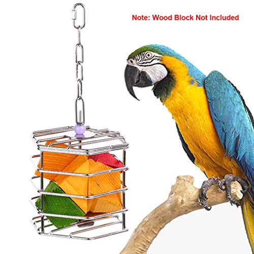 KINTOR Baffle Cage,Parrot Stainless Steel Foraging Toy for African Grey Amazon Cockatoos Eclectus Large Conures Macaw (Large)