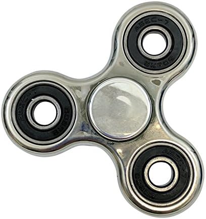 Tri-Spinner Fidget Toy With Premium Hybrid Ceramic Bearing Color Metallic Silver