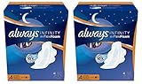 Always Infinity Overnight Size 4 Thin Night Time Pads with Flexi-Wings Flexible Wings and FlexFoam, Unscented, 40 Count. 2 Pack (Includes 80 Pads). Most Absorbent. Absorbs 10X.