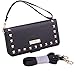 iPhone 6 6s Wallet Case, True Color Premium Studded Wristlet with Removable Wrist Strap and Cross Body Strap Clutch Folio Magnetic Closure Purse Clubbing Case Cover + Stand Feature Black