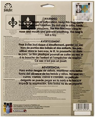 Plaid:Craft Folkart Home Decor Masking Stencils 3/Pk 9.5 x 8.5-inch, Fleur De Lis, Transparent - Image 3
