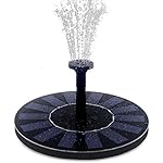 Feelle Solar Powered Bird Bath Fountain Pump 1.4W Solar Panel Water Floating Pump Kit with Different Spay Heads for Pond, Pool and Garden Decoration