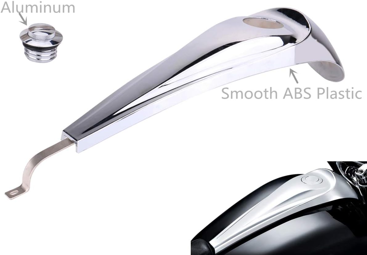 Jim Nasi Smooth Dash Oil Fuel Console cover with Vented Fuel Tank Cap,For Touring Electra Glides Road Glides Street Glides 2008-2018, Chrome