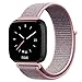 Fintie Bands Compatible with Fitbit Versa & Versa Lite & Versa Special Edition, Soft Nylon Sport Loop Replacement Wristband Strap with Fastener Adjustable Closure, Pink Sand