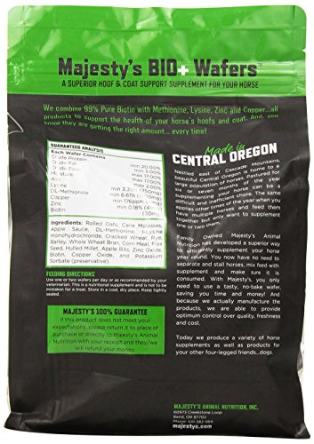 Majesty's Biotin Wafers - Hoof therapy for horses - 60 count bag - Thumbnail 3